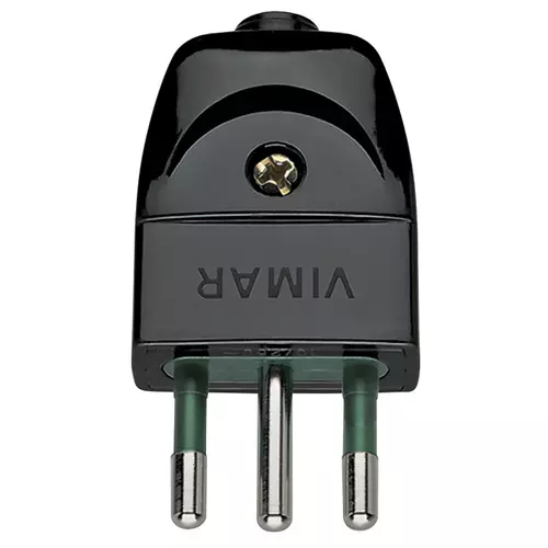 Vimar - 00201 - 2P+E 10A S11 axial plug black