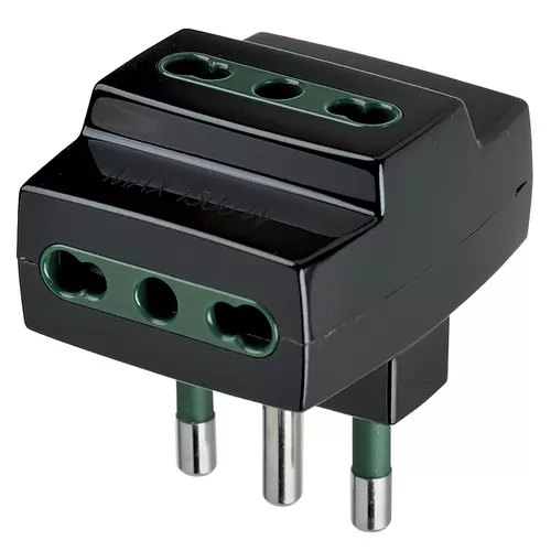 Vimar - 00321 - S17 multi-adaptor +3P17/11 outlets black