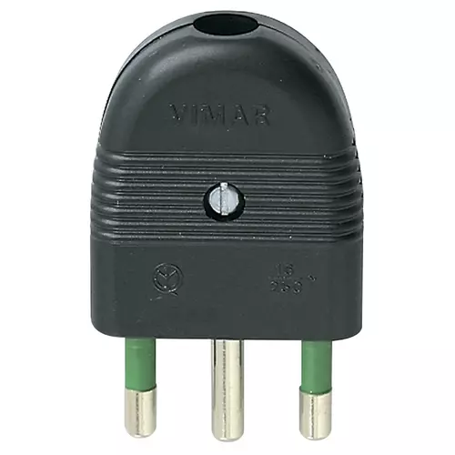 Vimar - 01026 - 2P+E 16A axial plug black