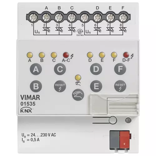 Vimar - 01535 - Solenoidventil-Aktor 6 Ausg. 230V KNX
