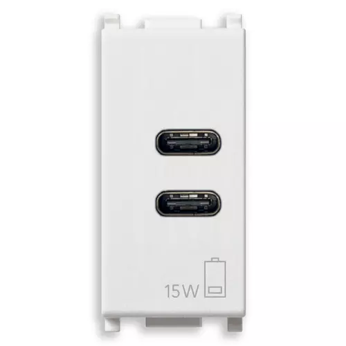 Vimar - 14292.CC - C+C-USB supply unit 15W 3A 5V 1M white