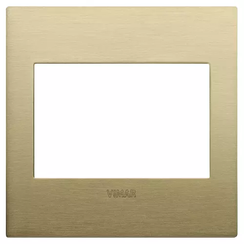 Vimar - 19648.12.01 - Placa Classic 3MBS metal latón cepillado
