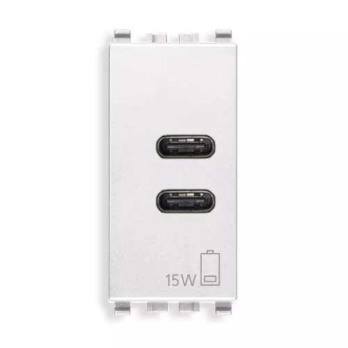 Vimar - 20292.CC.B - C+C-USB supply unit 15W 3A 5V 1M white