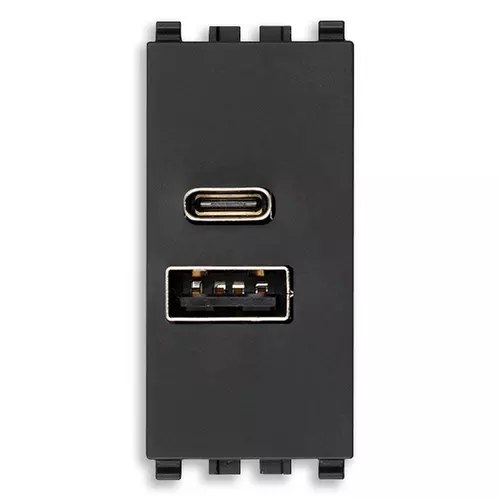 Vimar - 22292.AC.15 - Alimentador USB A+C 5V 3A 15W 1M gris