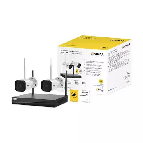 Vimar - 46KIT.036C - Wi-Fi TVCC kit - 3Mpx+2Bullet cams 3.6mm