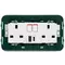 Vimar - 14224.AC - 2x2P+E13ABS socket+red sw.+A/C USB white