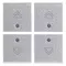 Vimar - 14841.4.SL - Four half-buttons 1M regul.symbol Silver